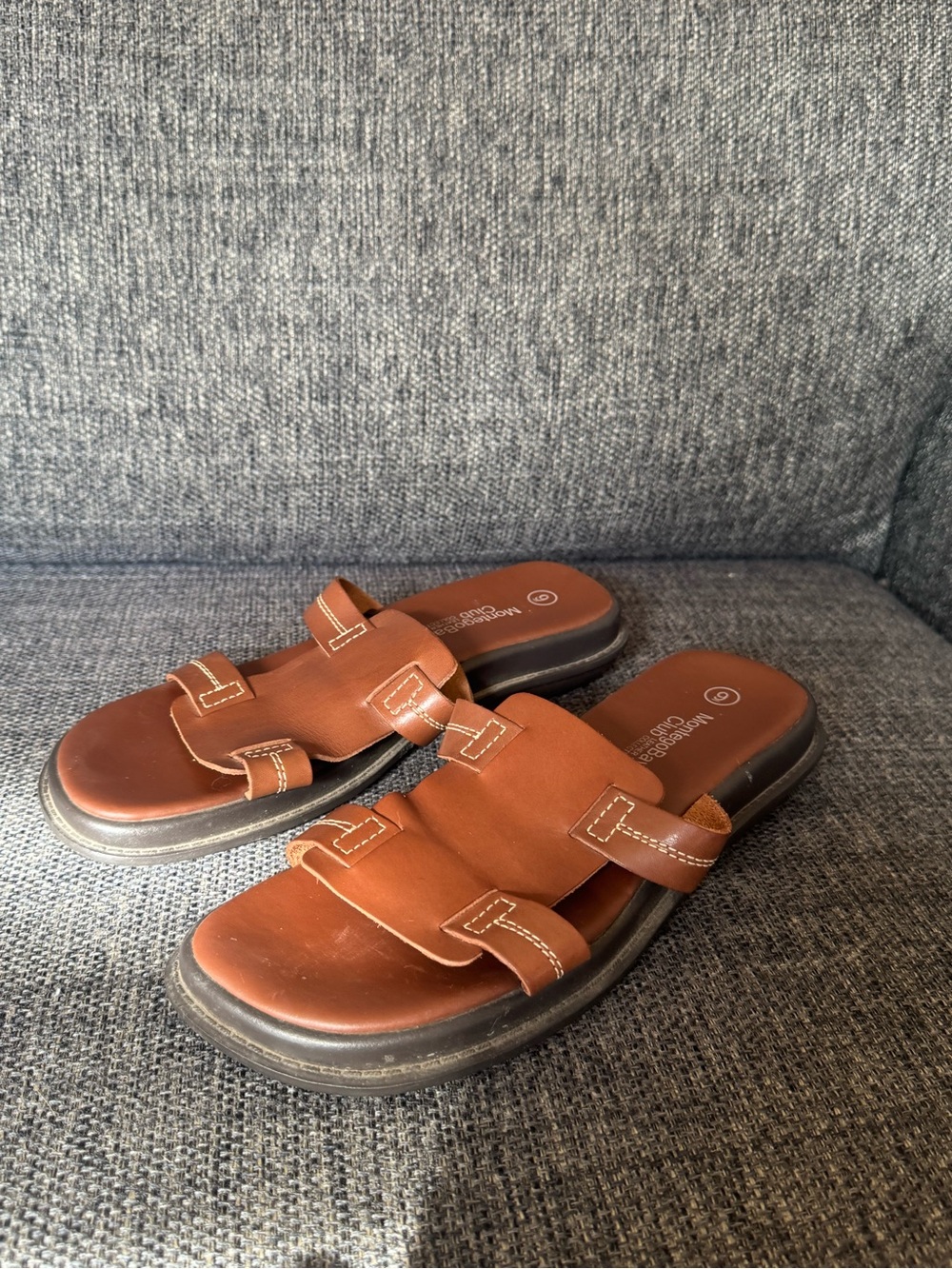Montego Bay Club Brown Leather Women’s Slide Sandals